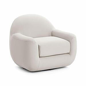 Tiago Cream Velvet Swivel Chair by TOV Furniture