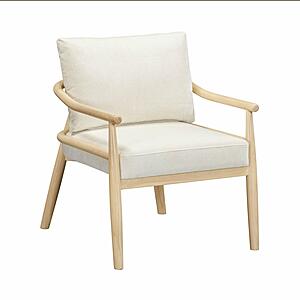 Dixie Cream Chenille Velvet Accent Chair by TOV Furniture