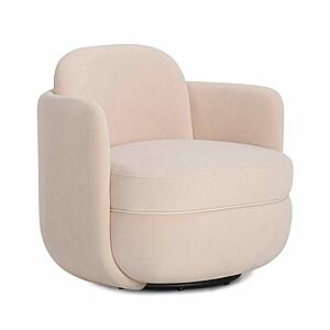 Wolfie Light Blush Velvet Swivel Chair by TOV Furniture