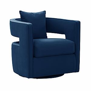 Kennedy Navy Blue Swivel Chair by TOV Furniture