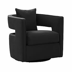 Kennedy Black Swivel Chair by TOV Furniture