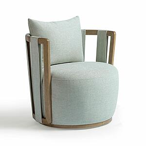 Paolo Mint Green Textured Weave Swivel Chair by TOV Furniture