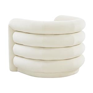 Curves Cream Velvet Lounge Chair by TOV Furniture