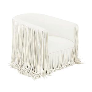 Shag Me Ivory Vegan Leather Swivel Chair by TOV Furniture