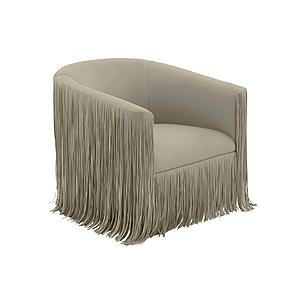 Shag Me Gray Vegan Leather Swivel Chair by TOV Furniture