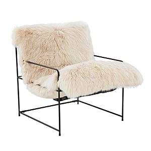 Kimi Natural Genuine Sheepskin chair by TOV Furniture
