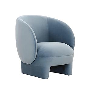 Kiki Blue Stone Velvet Accent Chair by TOV Furniture