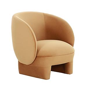 Kiki Cognac Velvet Accent Chair by TOV Furniture