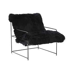 Kimi Black Genuine Sheepskin Chair by TOV Furniture