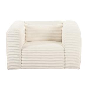 Tarra Fluffy Oversized Cream Corduroy Armchair by TOV Furniture