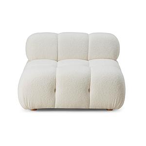 Calliope Cream Vegan Shearling Modular Armless Chair by TOV Furniture
