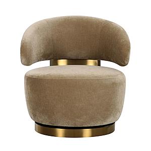 Austin Oat Recycled Fabric Swivel Chair by TOV Furniture