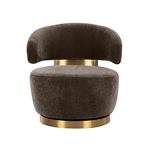 Austin Chocolate Brown Recycled Fabric Swivel Chair by TOV Furniture