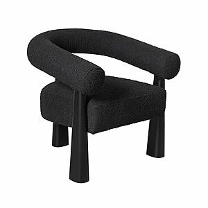 Spara Black Performance Boucle Accent Chair by TOV Furniture