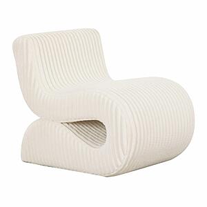 Senna Cream Oversized Corduroy Accent Chair by TOV Furniture