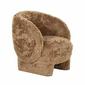 Kiki Dark Taupe Vegan Shearling Accent Chair by TOV Furniture