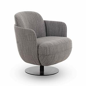 Solange Grey Textured Weave Swivel Chair by TOV Furniture