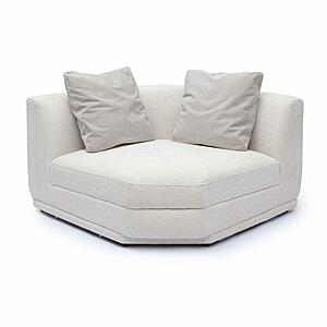 Perry Cream Chenille Modular Wedge Corner Chair by TOV Furniture