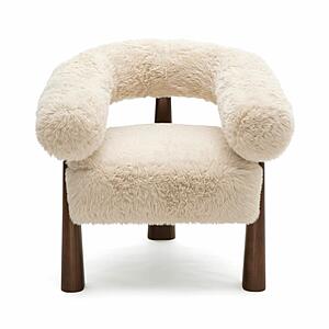 Spara Natural Straight Vegan Shearling Accent Chair by TOV Furniture