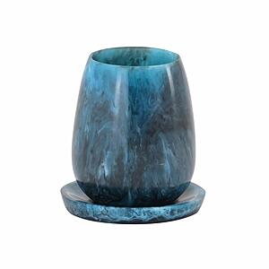 Rounded Blue Swirl Resin Kiddush Cup by TOV Furniture