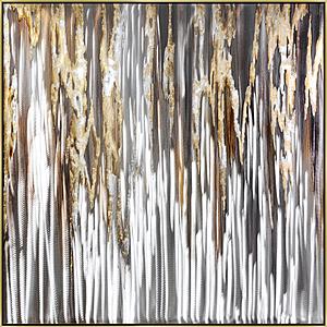 TT1192B Curated Canvas - Hand Painted Textured Aluminum w/Foil in Frame (39x39) by Classy Art
