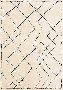 Talia Cream Black Broken Lattice Rug by Kalora