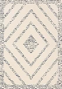 Talia Cream Black Striped Diamond Rug by Kalora