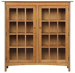 Burlington Wood 2-Door Bookcase w/Glass Doors by Vermont Furniture Designs