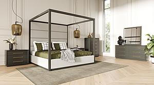 Modrest Manhattan- Contemporary Canopy Grey Bedroom Set - Eastern King by VIG Furniture