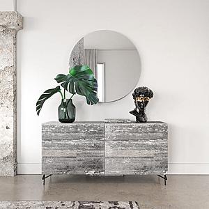 Nova Domus Aria - Italian Modern Multi Grey with texture Round Mirror by VIG Furniture