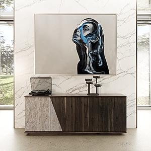 Nova Domus Cairo - Modern Grey Elm and White/Grey Marble Pattern Buffet by VIG Furniture
