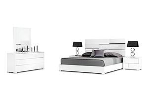 Queen Modrest Ancona Italian Modern White Bedroom Set by VIG Furniture