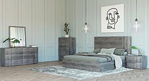 Eastern King Nova Domus Asus - Italian Modern Elm Grey Bedroom Set by VIG Furniture