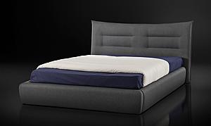 Modrest Barista - Italian Modern Dark Blue Upholstered Bed by VIG Furniture