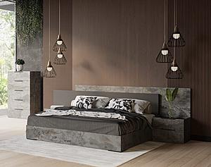 Nova Domus Ferrara - California King Modern Volcano Oxide Grey Bed + Nightstands	 by VIG Furniture