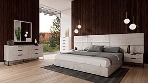 Califonia King Nova Domus Marbella - Italian Modern White Marble Bed Set by VIG Furniture