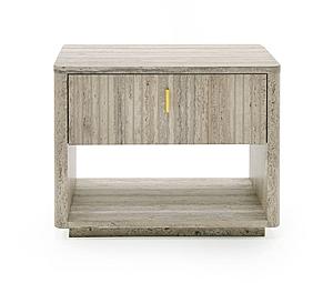 Nova Domus Roma - Modern Travertine + Gold Nightstand by VIG Furniture