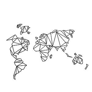 Modrest World Map - Black Metal Wall Hanging by VIG Furniture