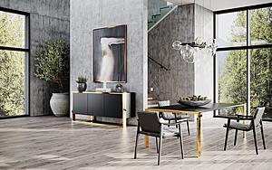 Modrest Fauna - Modern Wenge and Brass Dining Table by VIG Furniture