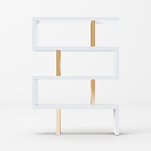 Modrest Maze - Modern White & Gold Bookcase by VIG Furniture