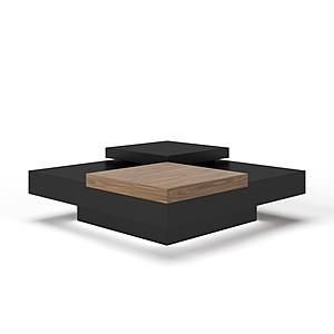 Modrest Ambry Modern Walnut and Flat Black Coffee Table by VIG Furniture