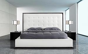 Modrest Beth Queen Modern Wenge w/White Leatherette Bed by VIG Furniture