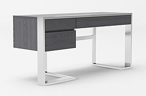 Modrest Fauna - Modern Elm Grey & Stainless Steel Desk by VIG Furniture