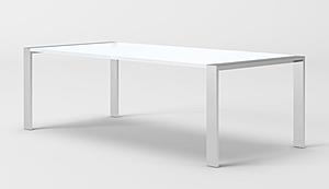 Modrest Fauna - Modern White High Gloss & Stainless Steel Chrome Dining Table by VIG Furniture