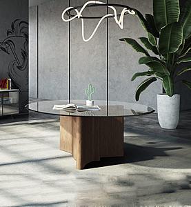 Modrest Kaye - Modern Walnut + Glass 71" Round Dining Table by VIG Furniture