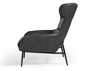 Divani Casa Susan Modern Dark Grey Leatherette Lounge Chair by VIG Furniture