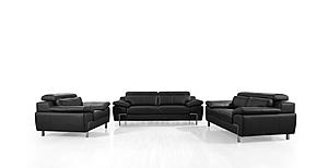 Divani Casa Grange - Modern Black Leather Sofa Set by VIG Furniture