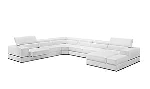Divani Casa Pella Modern White Bonded Leather Sectional Sofa by VIG Furniture