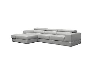 Divani Casa Pella Mini - Modern Grey Italian Leather Left Facing Chaise Sectional Sofa by VIG Furniture