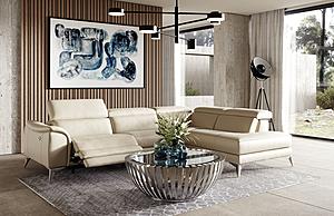 Coronelli Collezioni Monte Carlo - Italian Modern Cappuccino Leather Right Facing Chaise Sectional Sofa by VIG Furniture